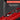 Red pocket knife with blade extended on a dark background, featuring promotional text.