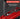 Red pocket knife with blade extended on a dark background, featuring promotional text.