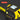 Yellow laser measure with digital display on a black background