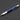 Multifunctional blue pen with ruler and level on a dark background