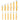 Set of yellow chisels with measurements on a white background