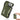 A green flashlight held by a hand on a white background.
