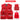 Red vest with detachable back feature on a white background