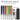 Set of colored pencils with a pencil sharpener and lead pack on a white background