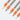 Set of metal tips with orange rubber covers on a white background