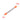 Spring with orange ends and measurement labels on a white background