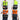 Two variants of safety vests in yellow and orange with reflective stripes on a white background.