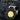 Waterproof flashlight with yellow light on a textured black background