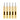 Set of six yellow and black utility knives with blades on a white background