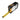 Yellow and black digital measuring tape on a gray background.