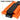 Orange and black components with a durable aluminum core on a white background