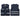 Navy blue vest with multiple pockets and reflective stripes on a white background