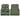 Army green vest type 2 shown from front and back on a white background