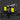 Black and yellow LED work light with features highlighted on a dark background