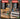 Before and after comparison of a workshop setup with tools on a table and organized in a cabinet.