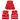 Red safety vest shown from multiple angles on a white background