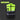 Green and black safety vest on a dark background