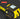 Yellow laser measure with digital display on a black background