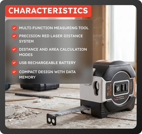 Laser Tape Measure 2-in-1/ 3-in-1 (60m/ 5m)