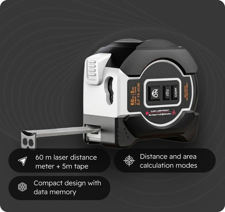 Laser Tape Measure 2-in-1/ 3-in-1 (60m/ 5m)