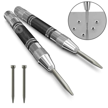Metal tool with two interchangeable bits on a white background