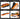 Set of tools with orange handles and black blades, used for various tasks.