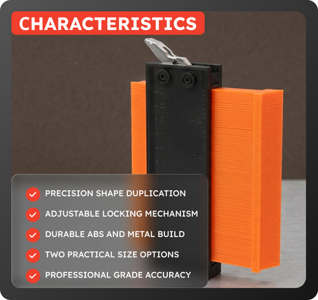 Alloy Contour Gauge Profile Tool – Adjustable Lock for Laminate & Wood Edge Shaping