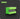 A bright green rectangular industrial grit wheel or sanding disc with a central mesh screen, shown on a dark gray background with concentric wave lines and a green label reading 'GRIT 200 1 PC'.