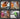 A four-panel collage showing an orange rectangular polishing block being used for glass, tile, wood, and metal polishing, with text labels at the top of each panel.
