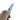 Hand holding a utility knife on a white background.