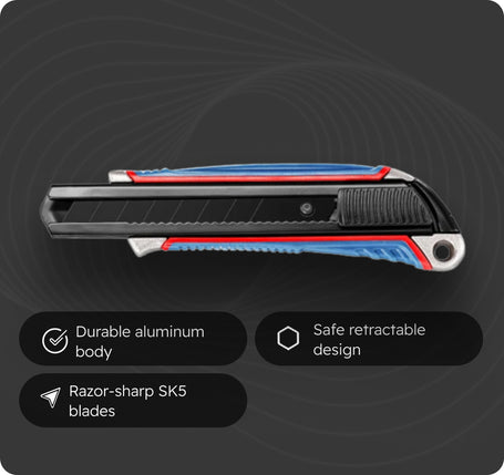 heavy duty 18mm retractable utility knife main image