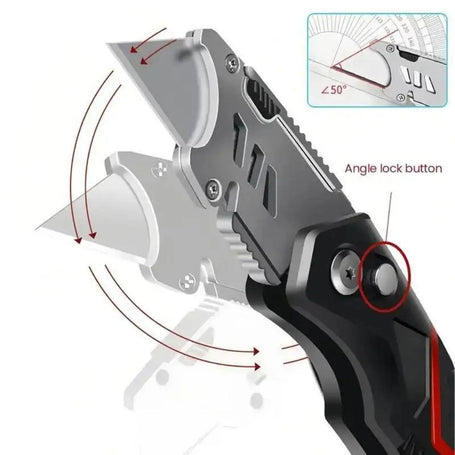 Heavy-duty multifunction utility knife with the angle lock button.