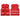 Red safety vest with reflective stripes on a white background