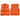 Orange vest type 2 with multiple pockets on a white background