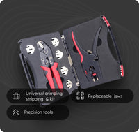 Industrial SN Crimping Tool Kit with Modular Dies & Wire Stripper