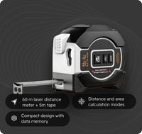 Laser Tape Measure 2-in-1/ 3-in-1 (60m/ 5m)