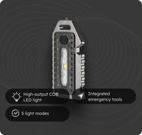 Mini Keychain COB Flashlight – Rechargeable Multifunctional EDC Work Light