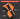 Orange and black tool with features highlighted on a dark background