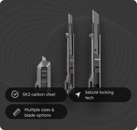 Multi-Purpose Utility Knife – Paper Cutter with SK2 Thickened Blade, Locking Design