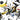 Floating assortment of power tools and hand tools, including a yellow and black drill, angle grinder, wrench, pliers, and measuring tape, set against a white background.  