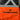 Orange safety vest with example of branding on the back side.