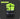 Green and black safety vest on a dark background