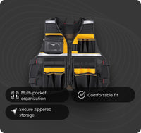 Men’s Work Vest — Zippered Multi-Pocket Tool Organizer